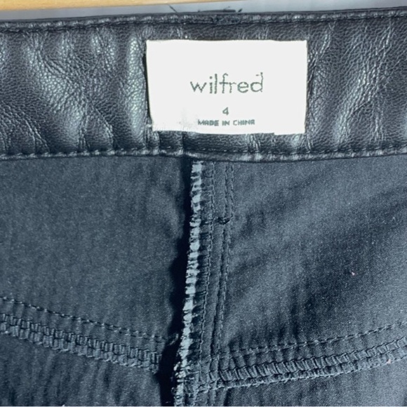 Wilfred Women's Black Leather straight leg Jeans - Picture 3 of 8